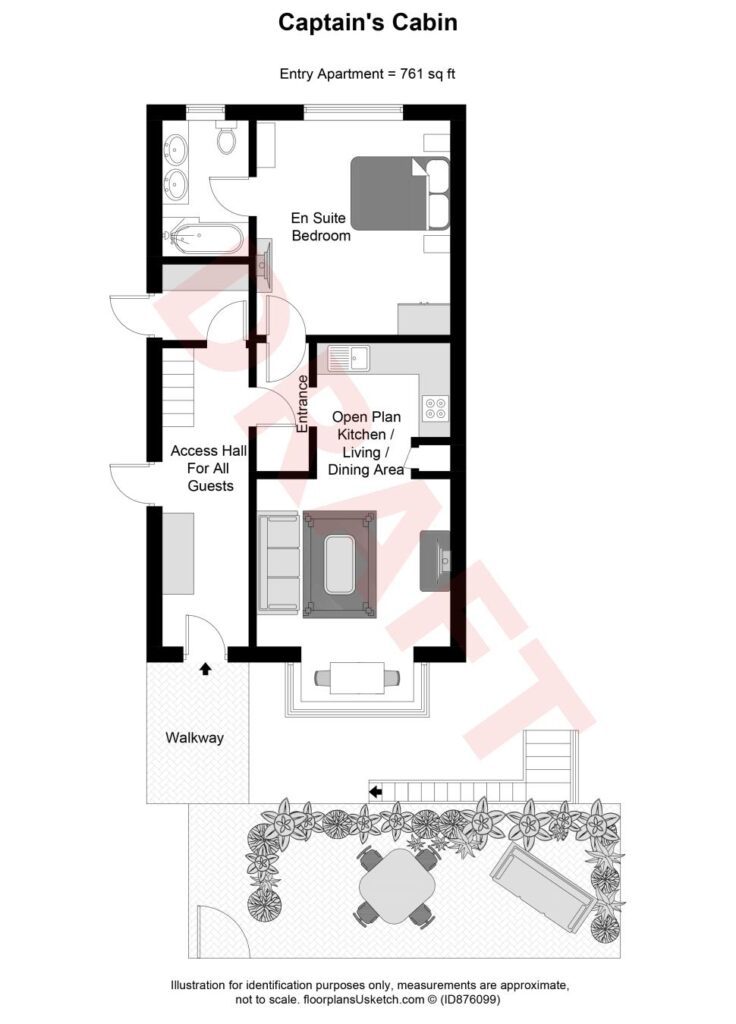 Floorplan Captain's Cabin Luxury Apartment Kent