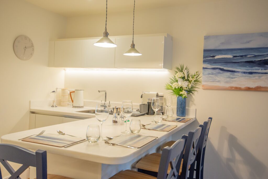 Stones Throw and Seascape Dining area - Luxury apartments Kent